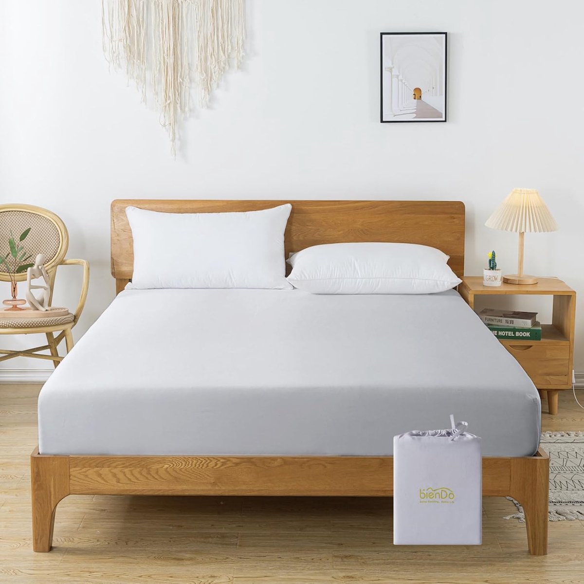 Fitted Sheet 160x200 CM - 100% Bamboe Viscose - Extra Diep 35CM - Ademend en Hypoallergeen - ShopVlot