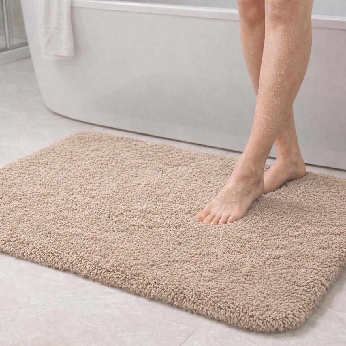 Badmat 90 x 60 cm - Super absorberend microvezel - Zacht en pluizig - Veilig met antislip - ShopVlot