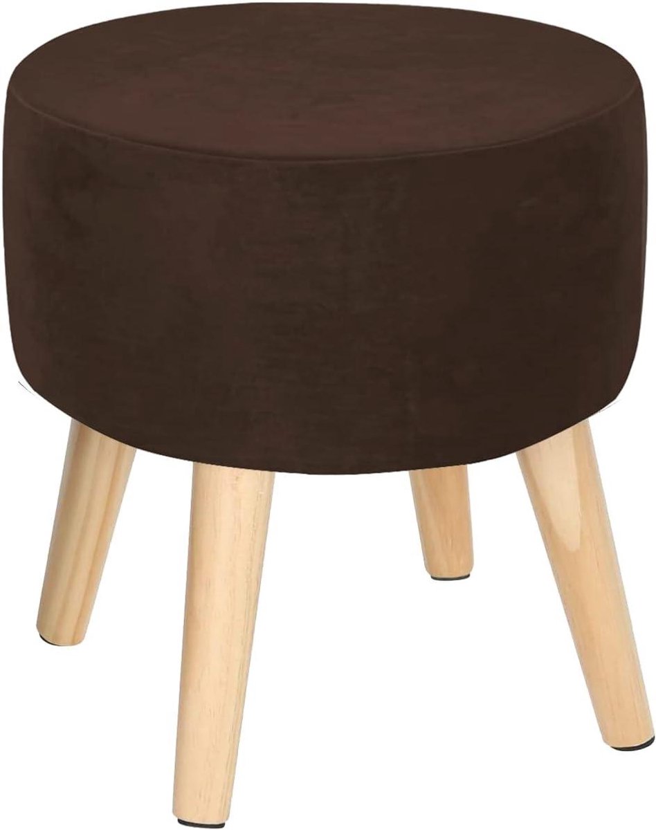 Poefhoes Rond - Krukhoes Stoelhoes - Meubels Beschermen - Stretch Fluweel - 33x20 cm - Lichtgrijs