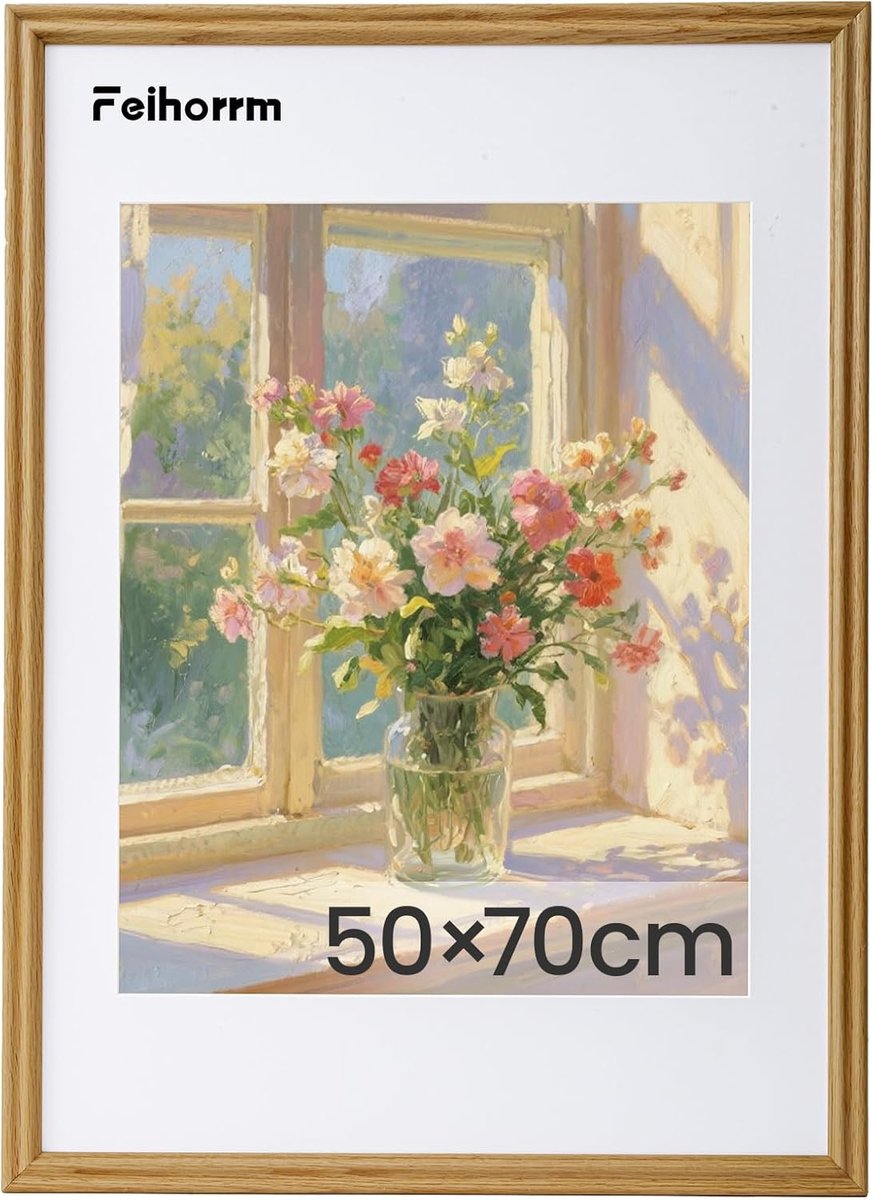 Foto lijst 50 x 70 cm - massief eikenhout - vintage stijl - perfect voor waardevolle herinneringen - ShopVlot
