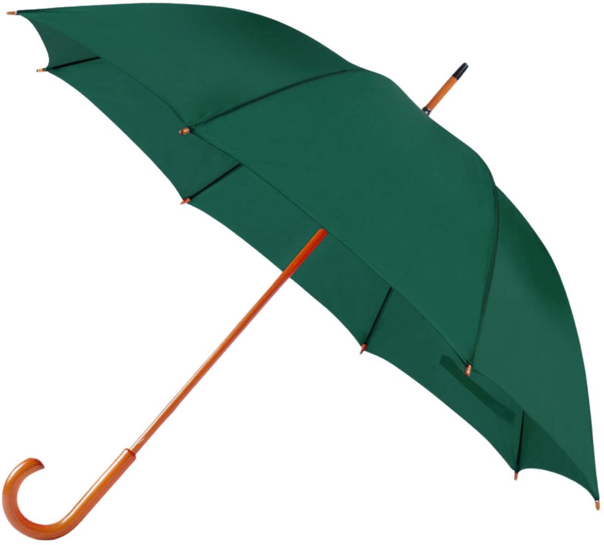Bellatio Design Paraplu Dryfeet - groen - dia 105 cm - 85 cm lang - 8 panels - regen - polyester/hout - Classic model