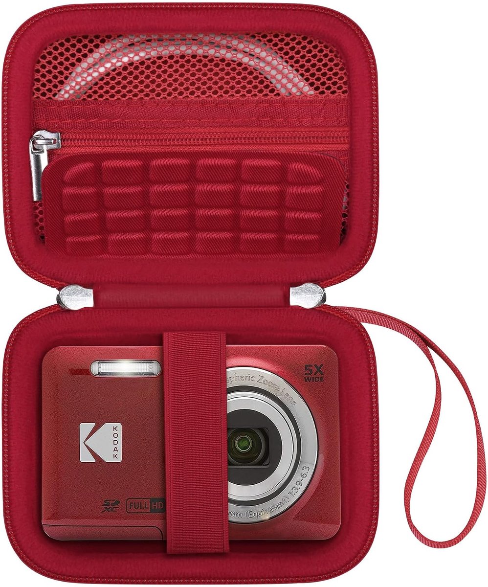Hard case cover voor digitale camera - PU materiaal - met mesh pocket voor accessoires - ideaal voor KODAK PIXPRO - ShopVlot