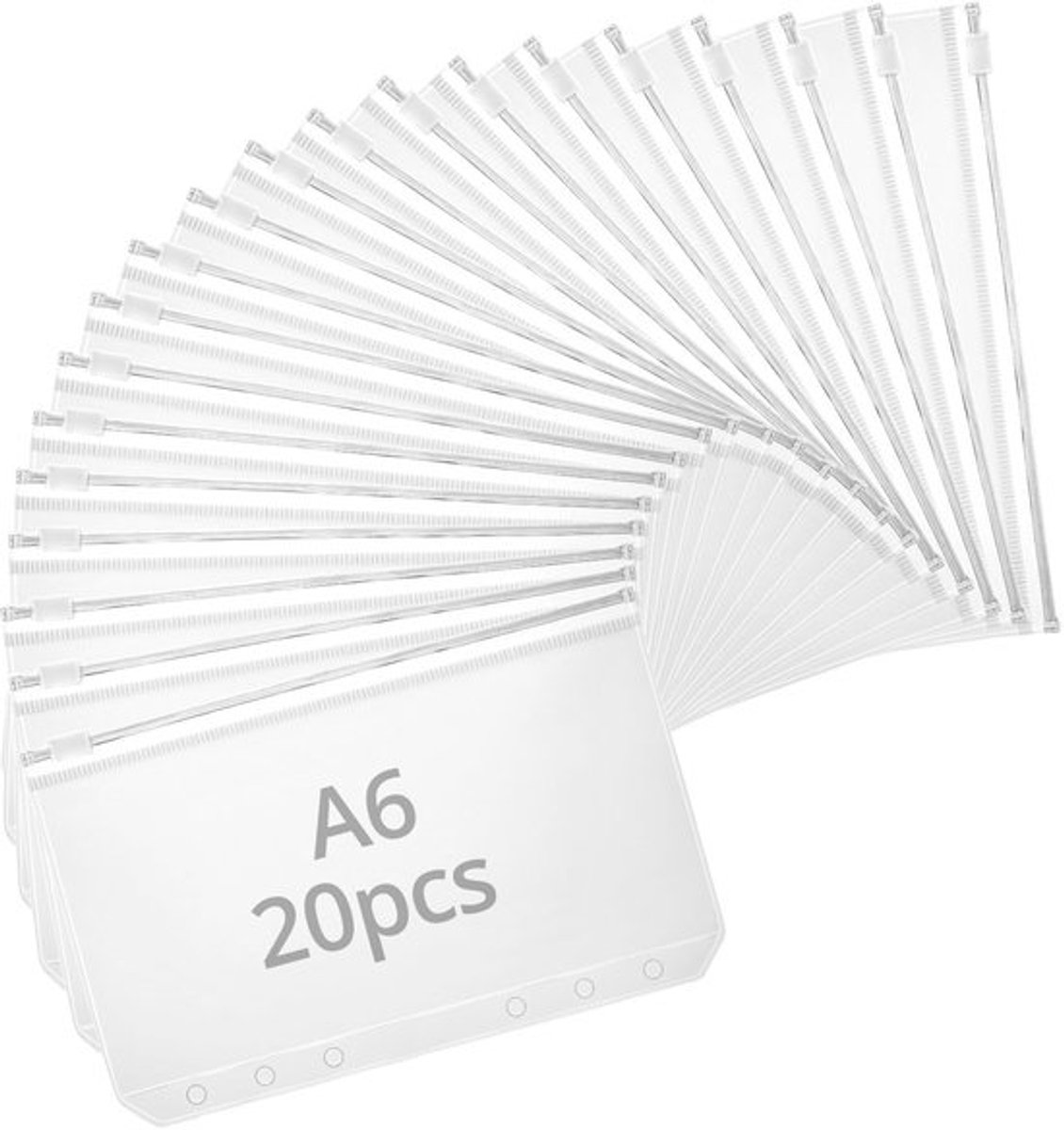 20 Pcs A6 Bindmiddel Zakken, 6 Gat Waterdicht Clear Bindmiddel Zakken Covers voor A6 Notebook Bindmiddel Planner