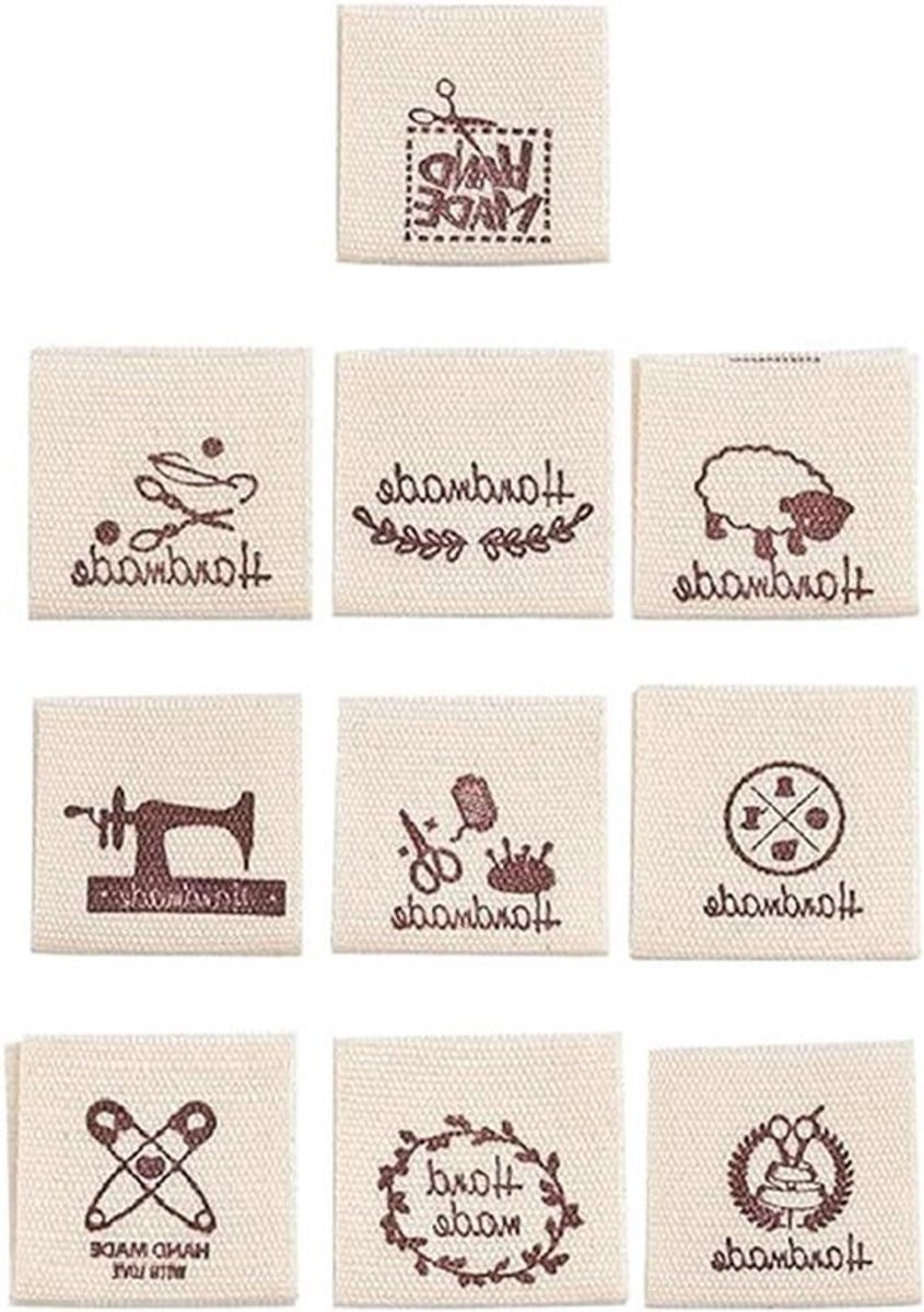 Handgemaakte stoffen labels - 200 stuks