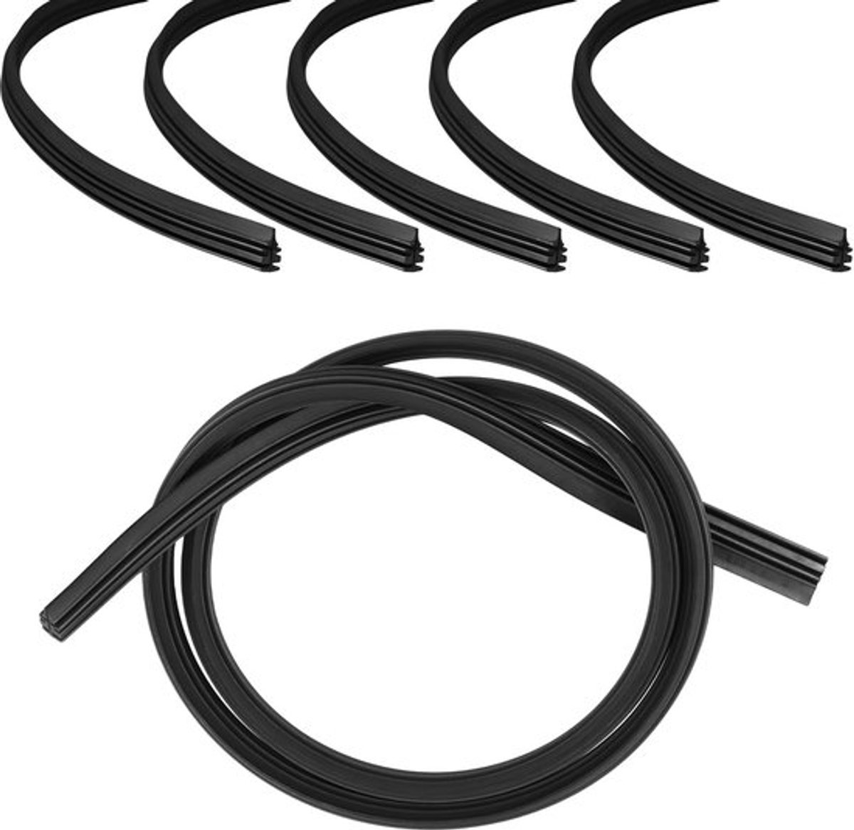 ® Set van 6 vervangende rubberen ruitenwissers 700 mm - universeel vervangend rubber voor auto's, bussen, bestelwagens, vrachtwagens - geluidsdempend en gemakkelijk te snijden