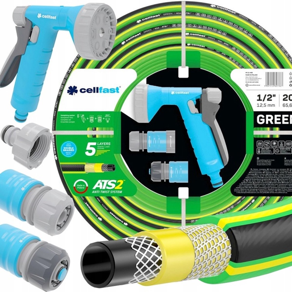 Cellfast Green Tuinslangset 20m 1/2" met Sproeier
