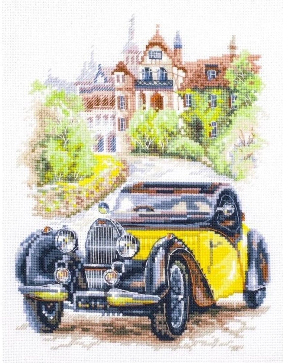 Retro Frankrijk Borduurset - Magische Naald - 16x20cm