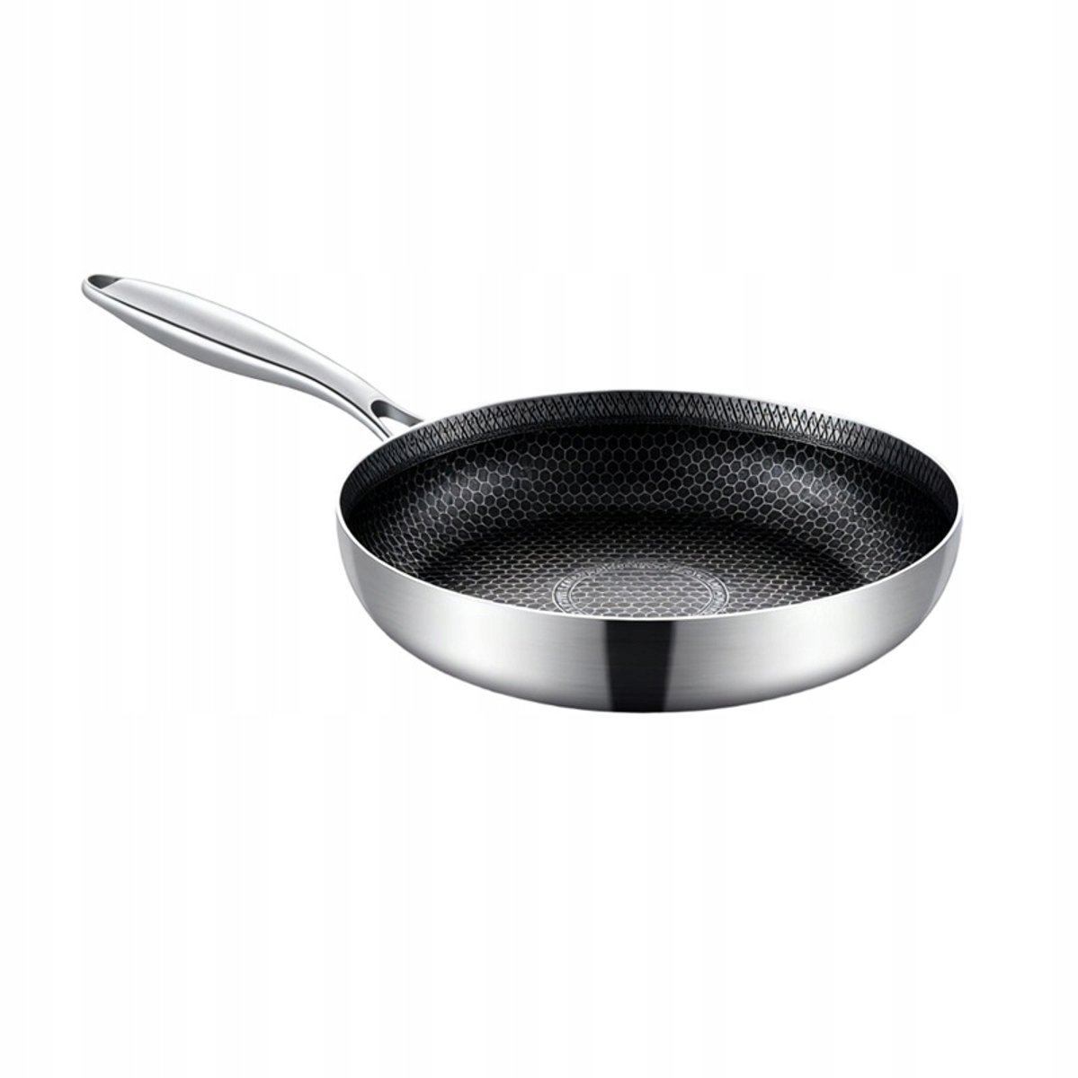 Merkloze RVS Koekenpan met Hexagonale Anti-aanbaklaag - 28cm