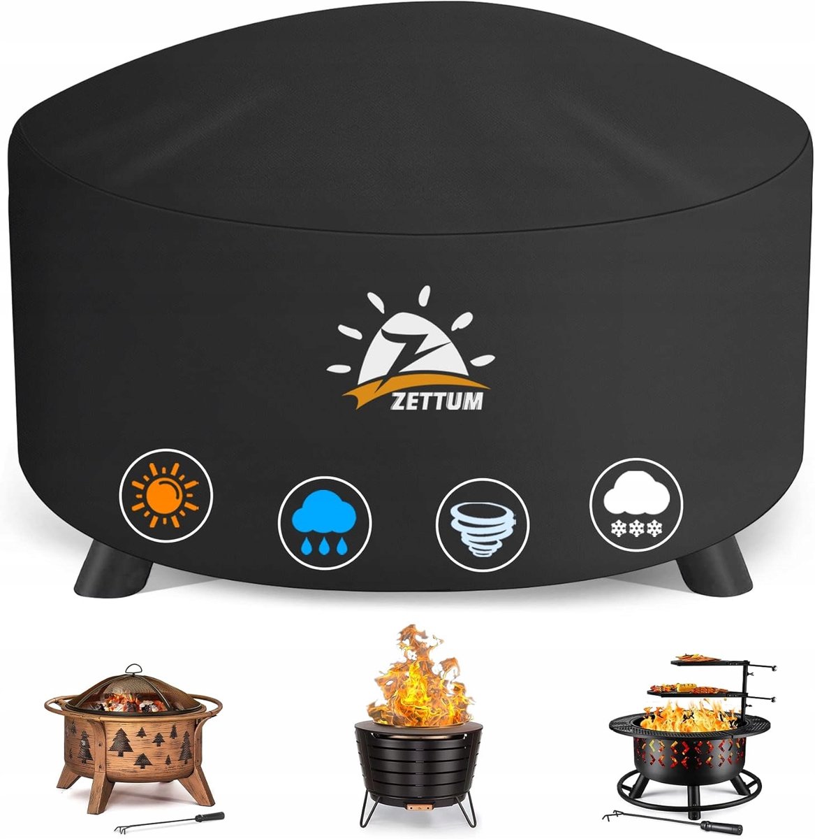 Waterdichte Ronde Grillhoes 80 cm voor Buitenhaard en Vuurschaal