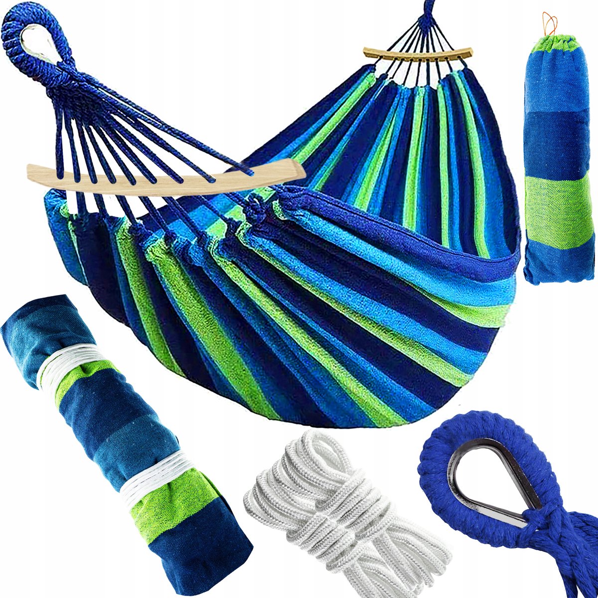 XL Tuinhangmat 120kg 260x80cm met hoes - Comfortabel en duurzaam