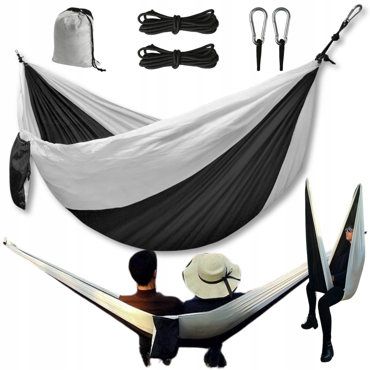 Ultralichte dubbele hangmat 300 kg - Kamperen, tuin, strand