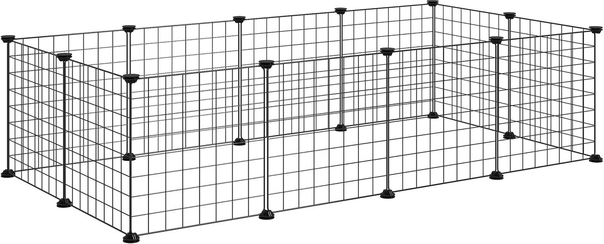 PawHut Kooi voor kleine dieren - Draadgaas - 106x73x36cm - Zwart