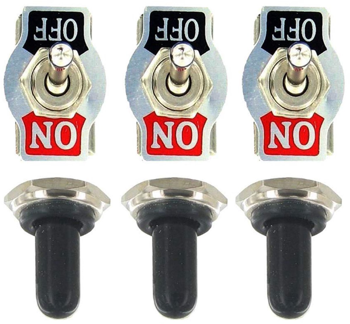Rocker Switch 2 Pin 20A 125V - Waterproof Cover - SPST On/Off - Geschikt voor auto en boot - SnelShoppen