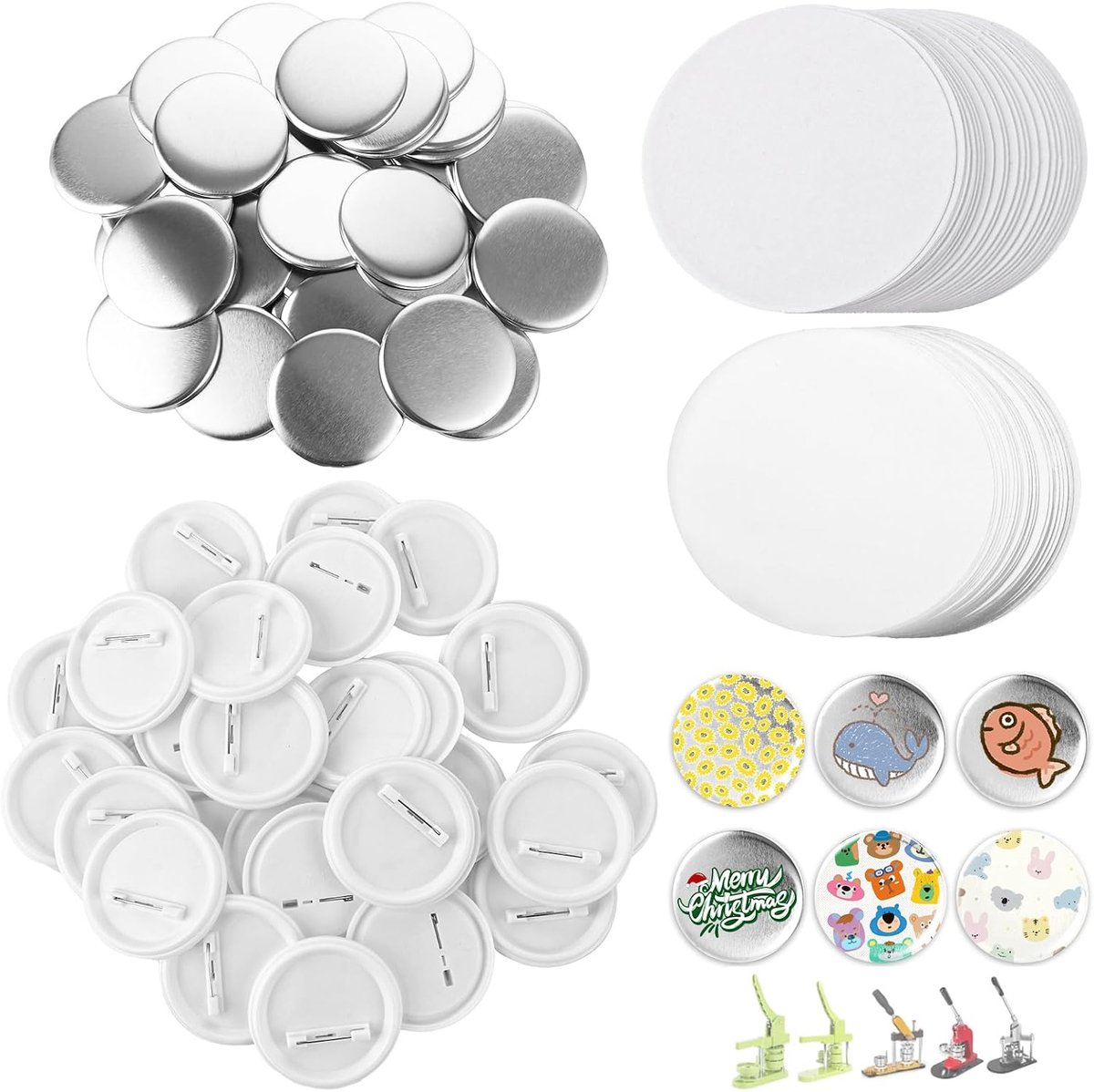 Button badges 58mm - 100 stuks - blanke knopen - ideaal voor DIY projecten - SnelShoppen