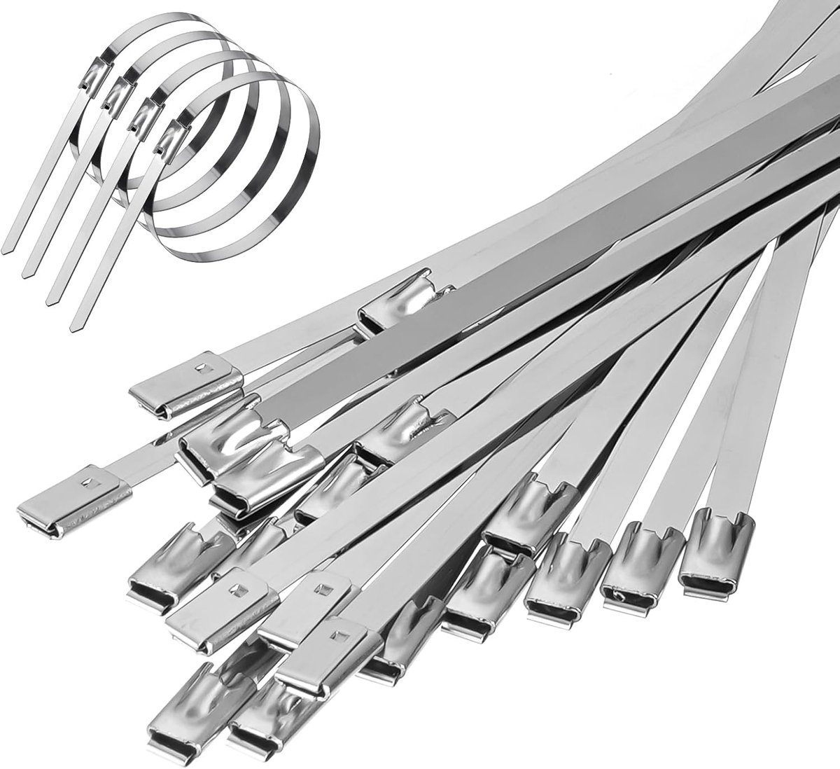 RVS kabelbinders 20 stuks 4.6×300mm - zelfsluitend - roestvrij staal - ideaal voor kabelgroepen - SnelShoppen