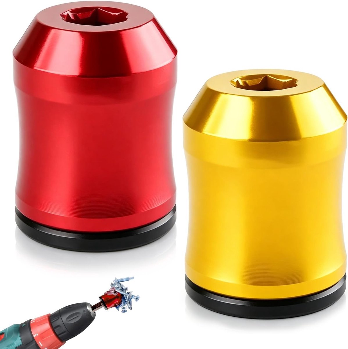 Aluminium Magnetiseerring voor Bits - 2 Stuks - Universele Verwijderbare Magneet - Sterke grip voor schroeven - SnelShoppen