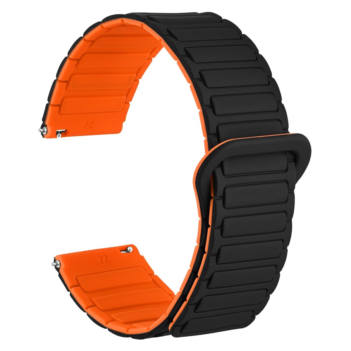 Siliconen horlogeband 20 mm 22 mm - magnetisch - tactiel geribbelde textuur - eenvoudig verwisselbaar - ShopVlot