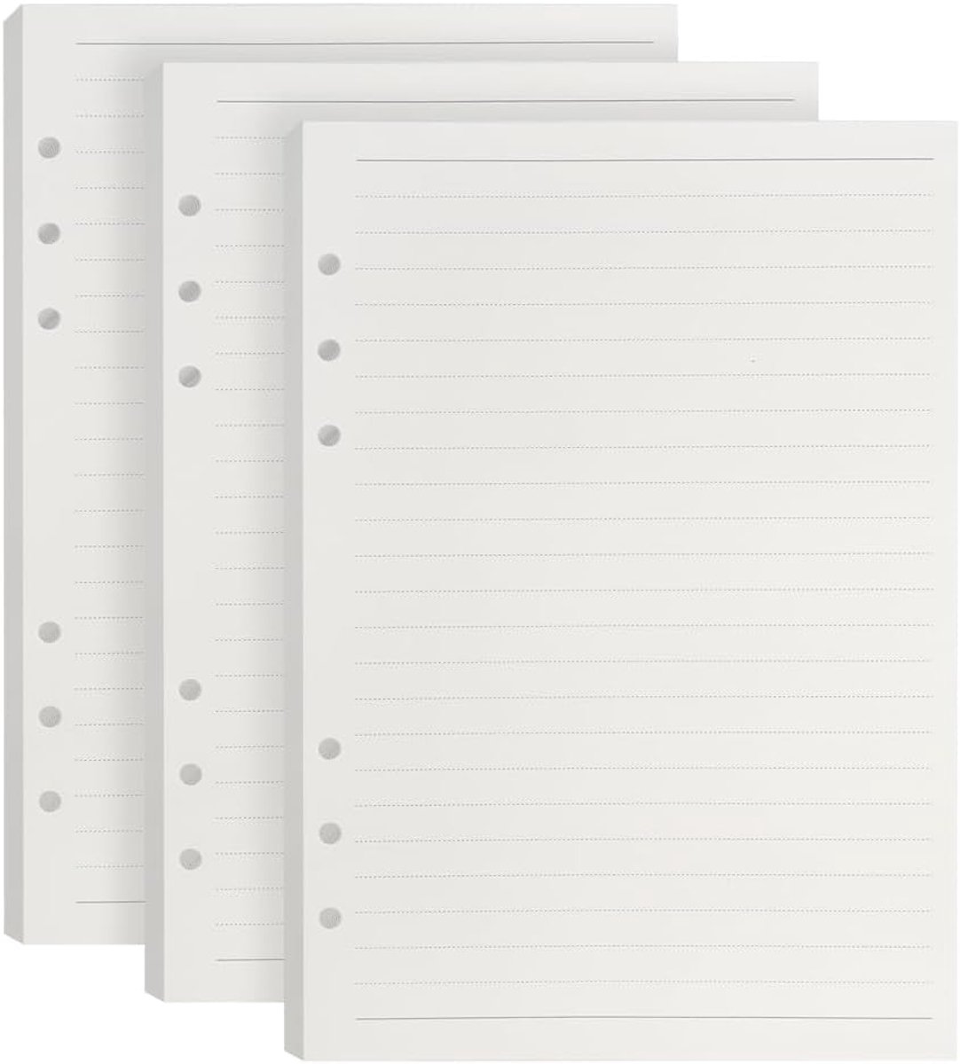 A5 notitieboek navulling 135 vellen - gelijnd papier - 6-holes perforatie - ideaal voor notities en schetsen - ShopVlot