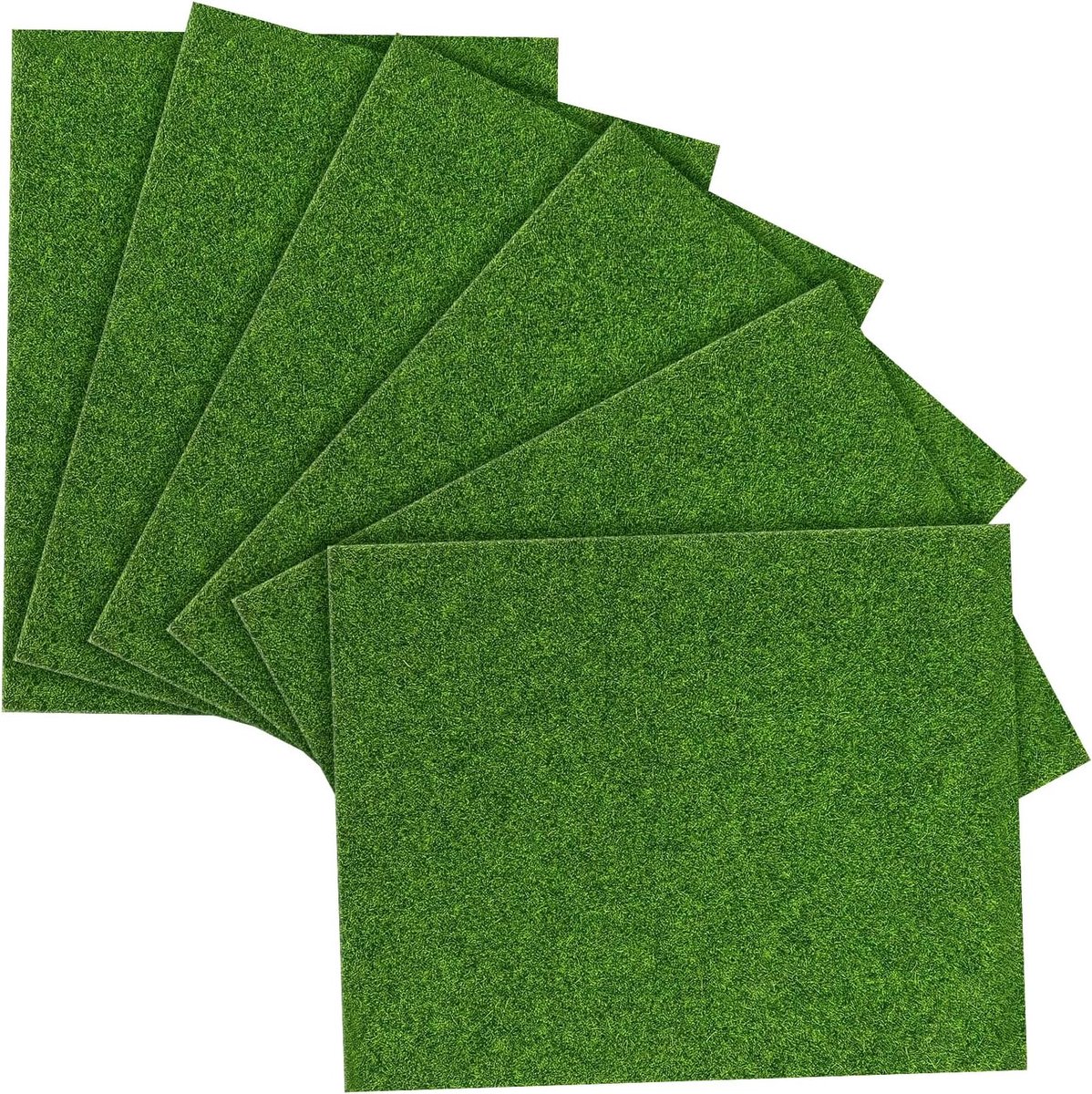 Kunstgras tapijt 25 x 20 cm - set van 6 - realistisch en zacht - ideaal voor miniatuurtuinen - ShopVlot