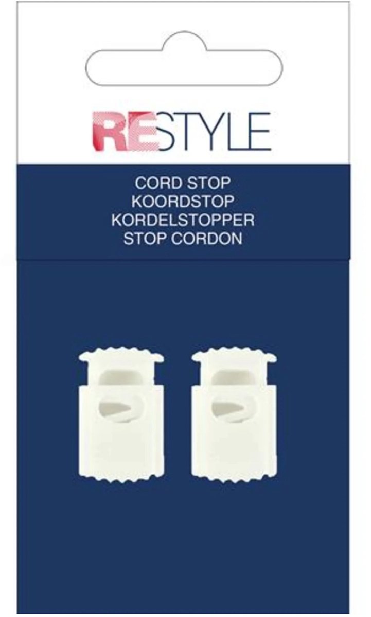 Restyle Koordstop 1-gaats Kunststof 2 stuks 009 Wit