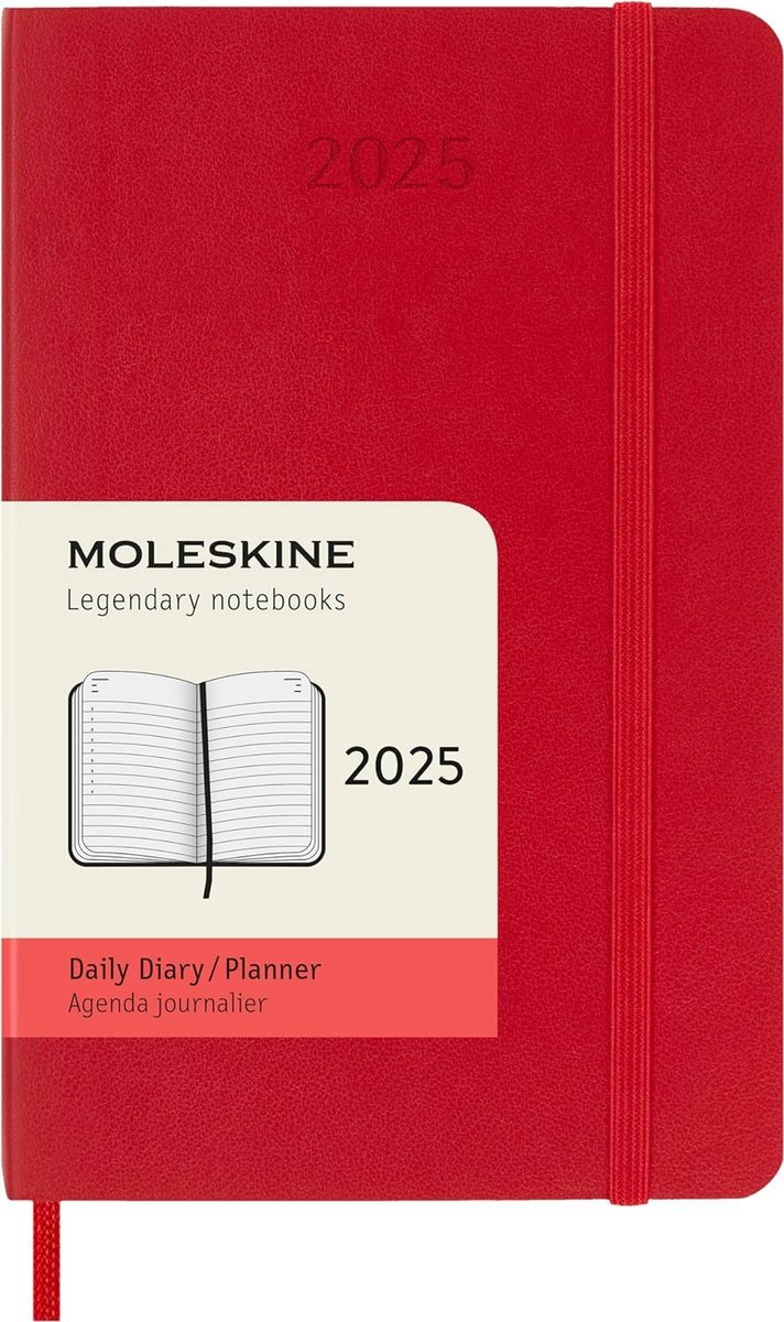 Agenda 2025 pocket - softcover - scharlakenrood - altijd georganiseerd - ShopVlot