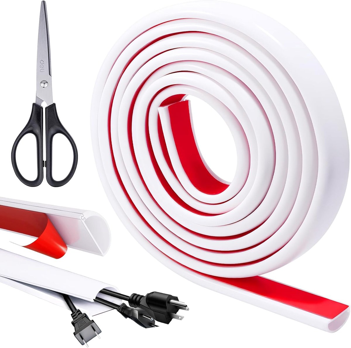 Kabelgoot 3m Wit Zelfklevend - Flexibel Halfrond - Kabelbescherming - Voor TV en Verlichting - ShopVlot