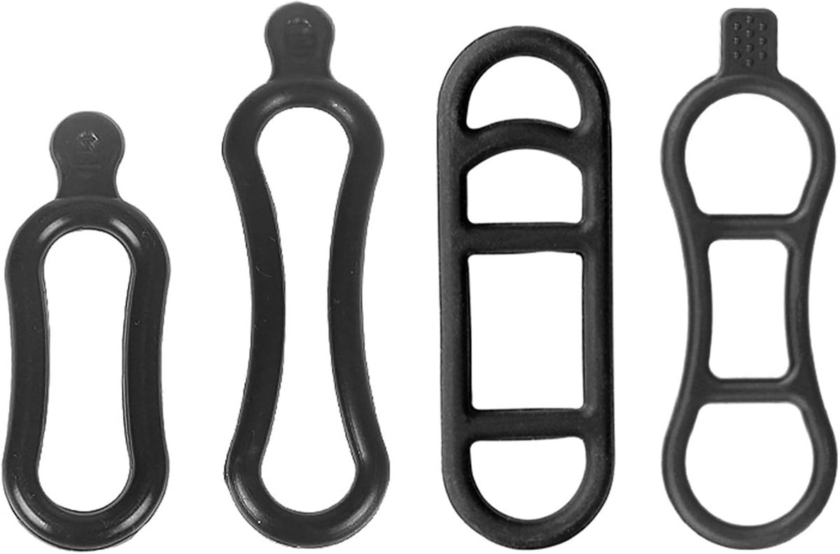 Silicone banden voor fietslicht - 4-delige set - vervangende bevestiging - geschikt voor de meeste fietslichtsets - ShopVlot