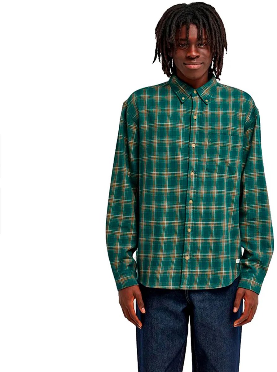 Element Button Down Flannel Regular Fit Overhemd Met Lange Mouwen Groen M Man