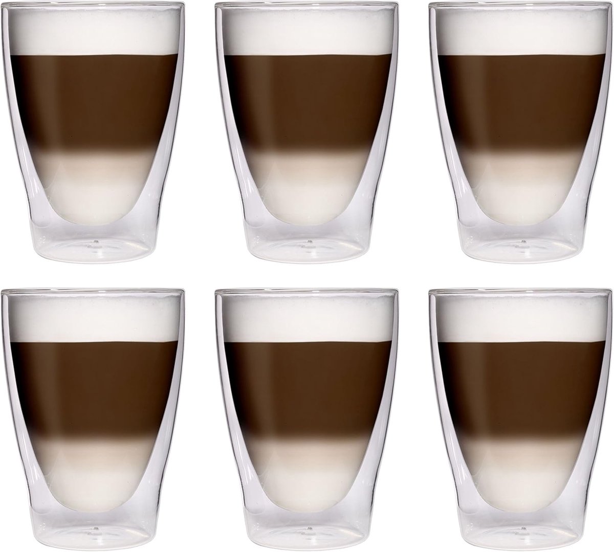 Latte macchiato glazen 280 ml - dubbelwandig - elegant design - perfect voor warme dranken - ShopVlot