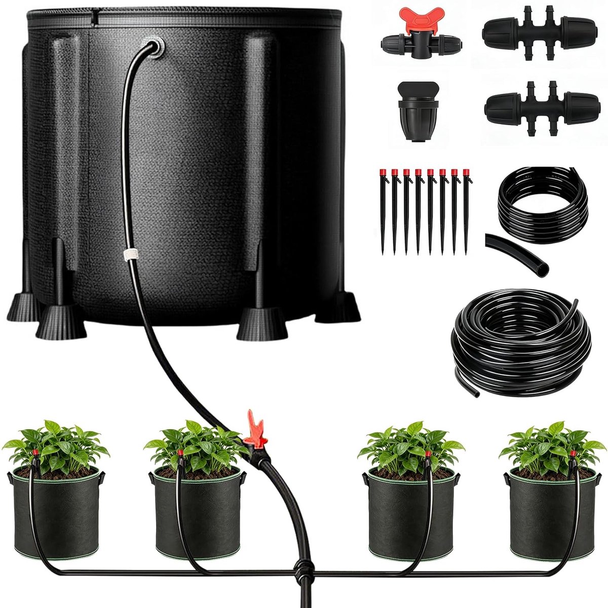 Automatisch bewateringssysteem - druppelirrigatieset met 15-Watt waterpomp - efficiënt en gebruiksvriendelijk - ShopVlot