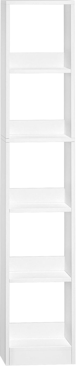 Hzuaneri Boekenkast, moderne houten boekenplank, 5-laags, 153.2cm, wit