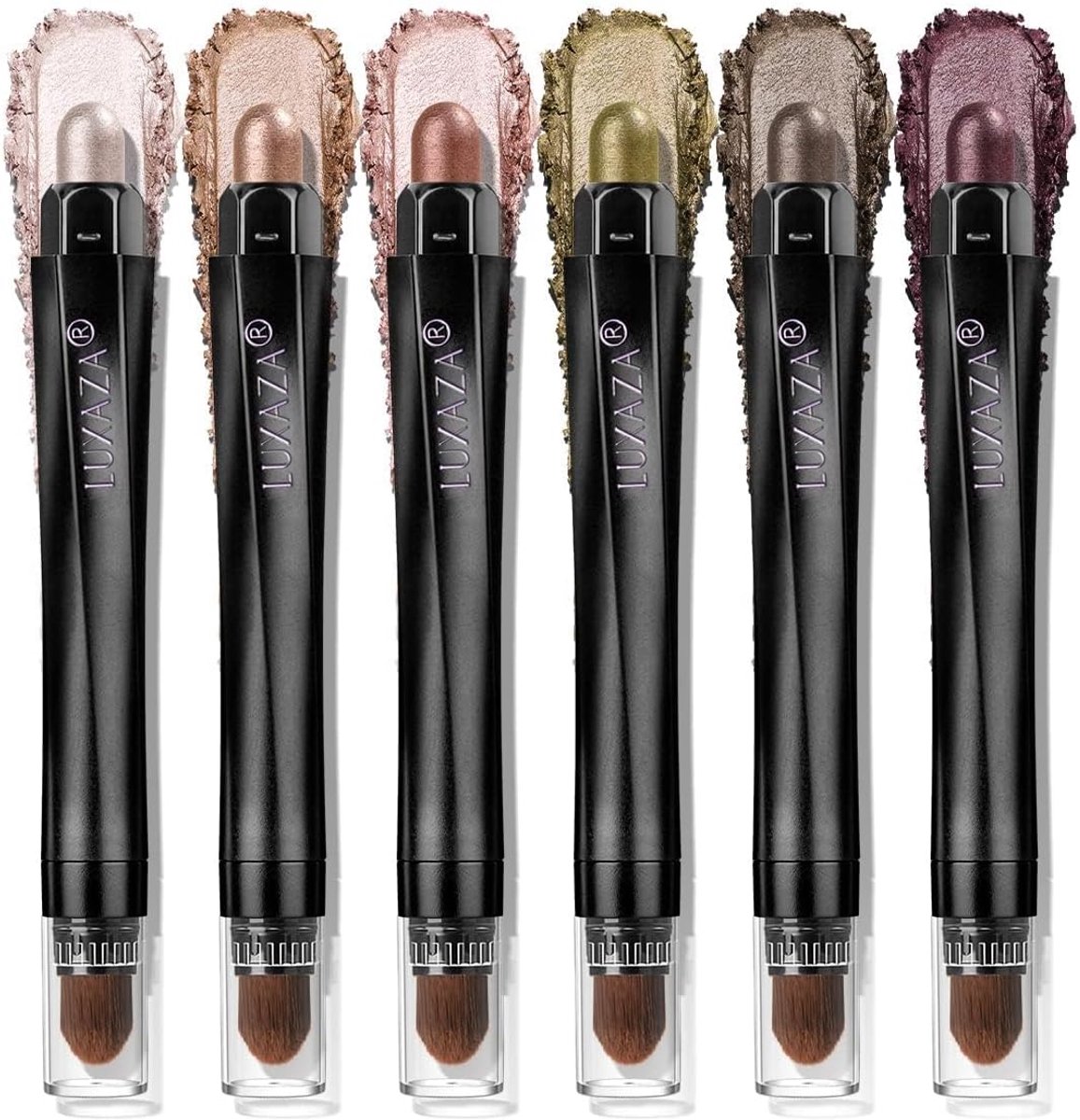 Oogschaduwstift set 6-delig - roze metallic matte crème - glanzend en romig - tijdsbesparend make-up - ShopVlot