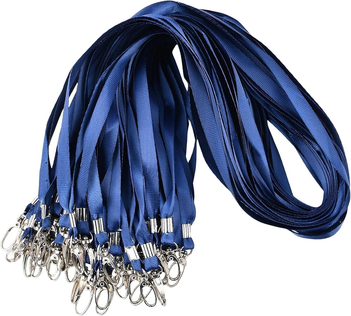 Lanyards 42 cm - Donkerblauw - Met metalen clip - Ideaal voor ID-kaarten en sleutels - ShopVlot