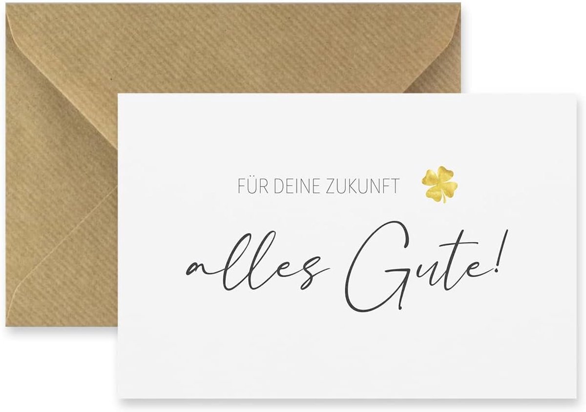 Verjaardagskaart 10,5 x 14,8 cm - Elegante vouwkaart - Natuurlijke envelop - Perfect voor afscheid en pensioen - ShopVlot