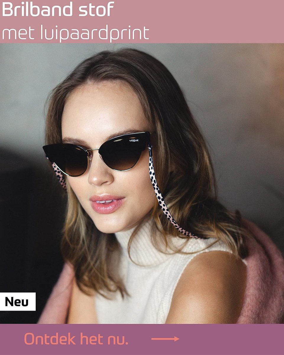Brilkoord extra lang - stof - unisex voor zonnebrillen en leesbrillen - diverse kleuren - ShopVlot