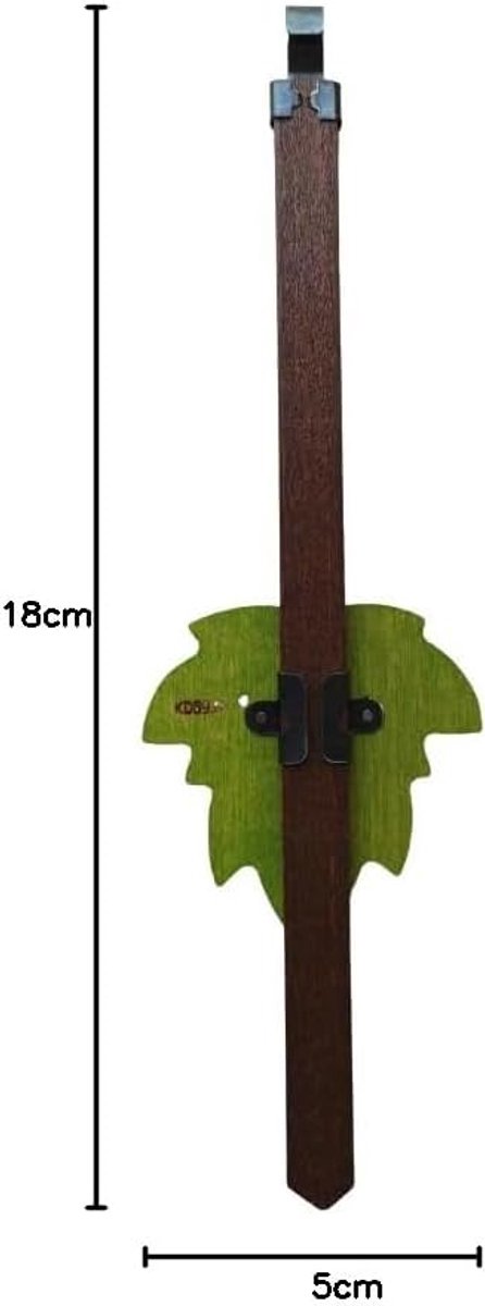 Houten Hangschommel voor Koekoeksklok - Klein Model Eikenblad - Groen - Natuurlijke uitstraling - ShopVlot