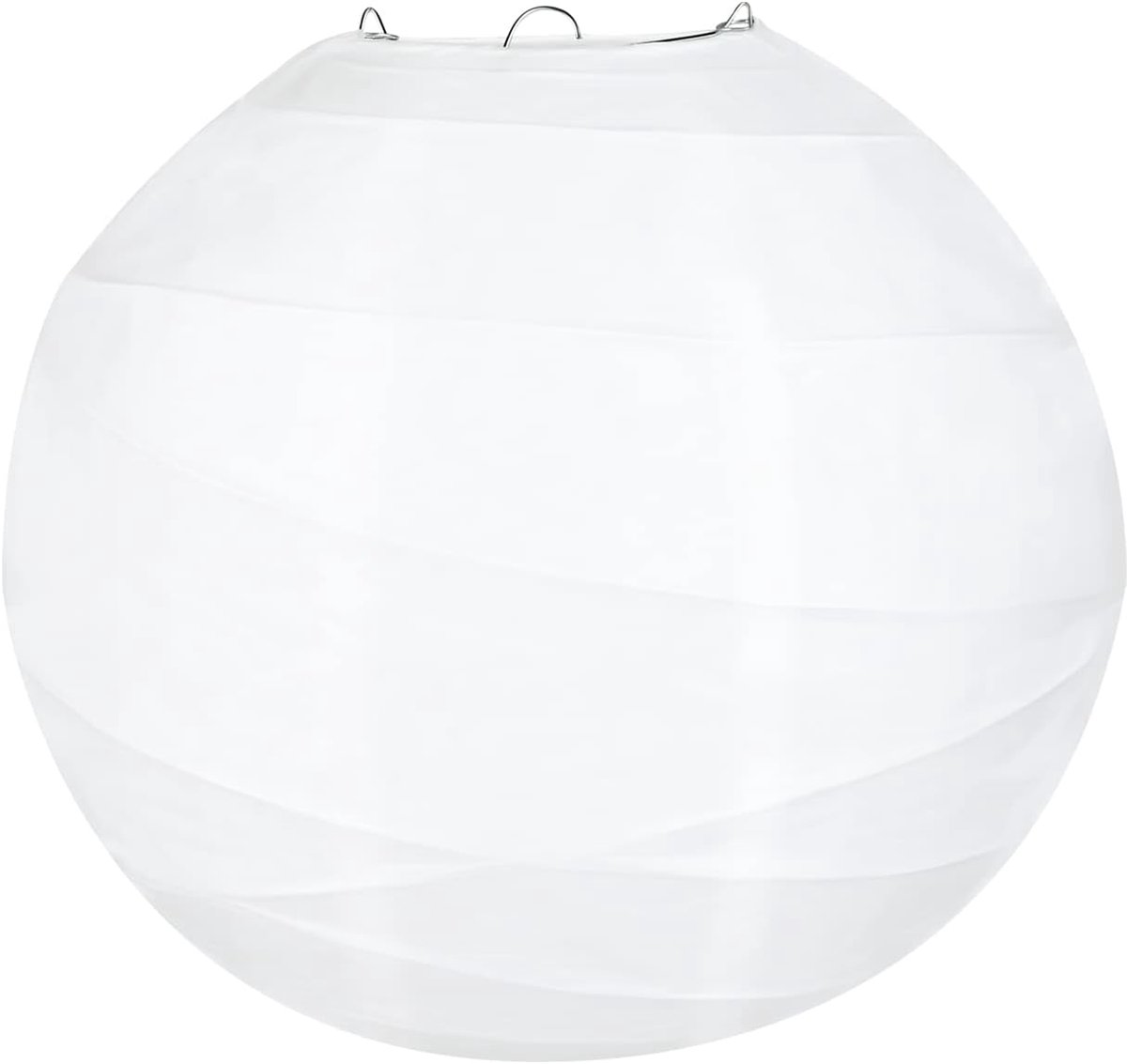 SnelShoppen - Lampion Ribbel Papier Lantaarn Rond 30cm 12 Inch Decoratie voor Feest, Tuin, Trouwerij, Verjaardag, Herbruikbaar, Wit