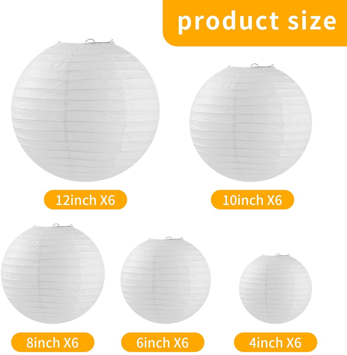 Lampions 30 stuks - witte papieren lantaarns - verschillende maten - sfeervolle decoratie voor feesten - ShopVlot