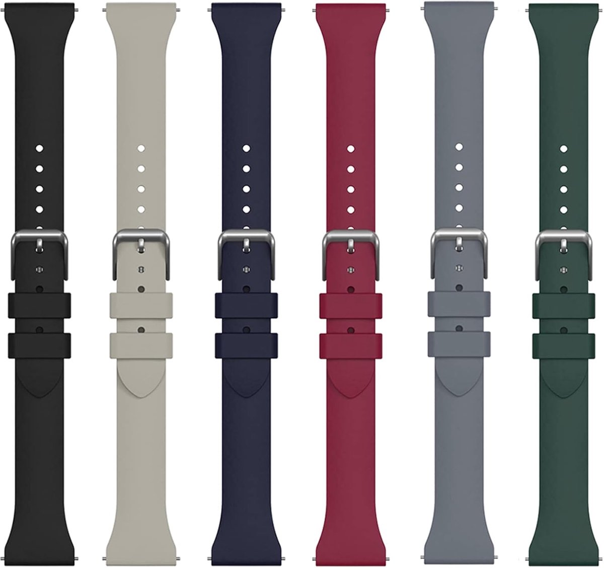 Vervangband 20mm - Zwart Siliconen - Snelwisselband - Perfecte pasvorm voor diverse modellen - ShopVlot