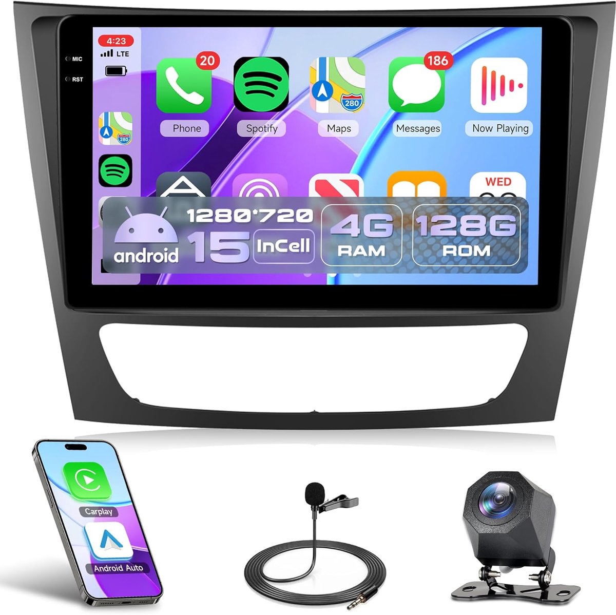 Android Auto Radio 9-Inch - 4G + 128G - GPS Navigatie - Bluetooth & Wifi - ShopVlot