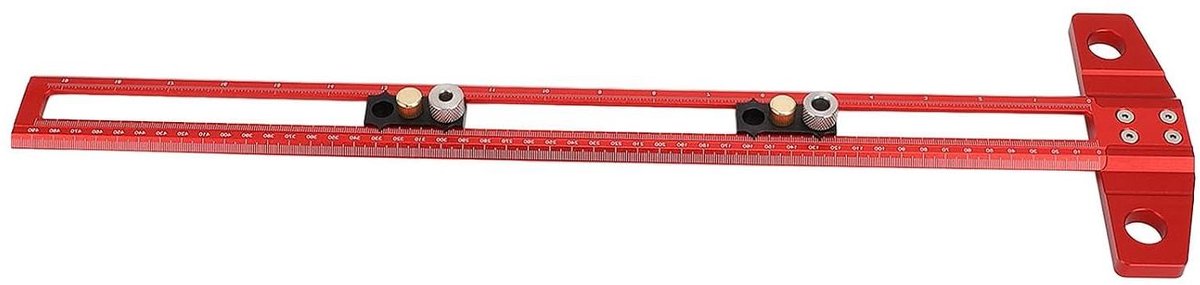 Houtbewerking T-liniaal - Schrijfliniaal Boorliniaal - Nauwkeurig Markeren - Aluminiumlegering Constructie - 50 cm - Zilver