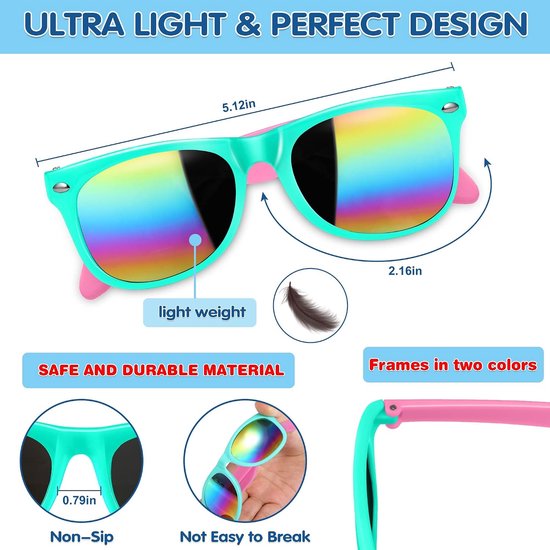24 stuks kinderzonnebrillen - UV400 - neon kleuren - feest — afbeelding 2