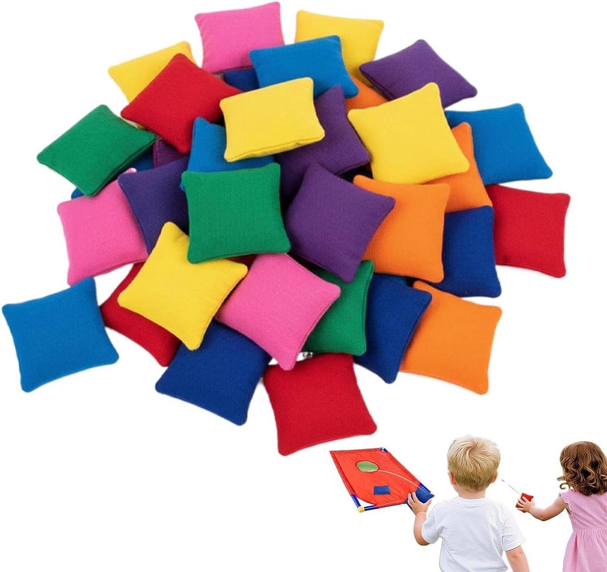 Zitzakken Kinderen - Kleine Werpzakjes - Spelactiviteiten - 20 Stuks Vrolijke Kleuren - 5 x 5.5 cm - Veelkleurig