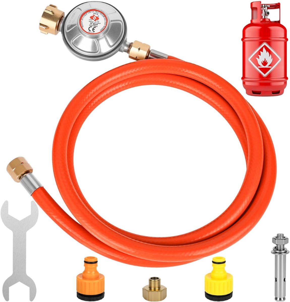 ZRNS® Gasslang met Drukregelaar - Gasdrukregelaar - 50mbar - 150 cm