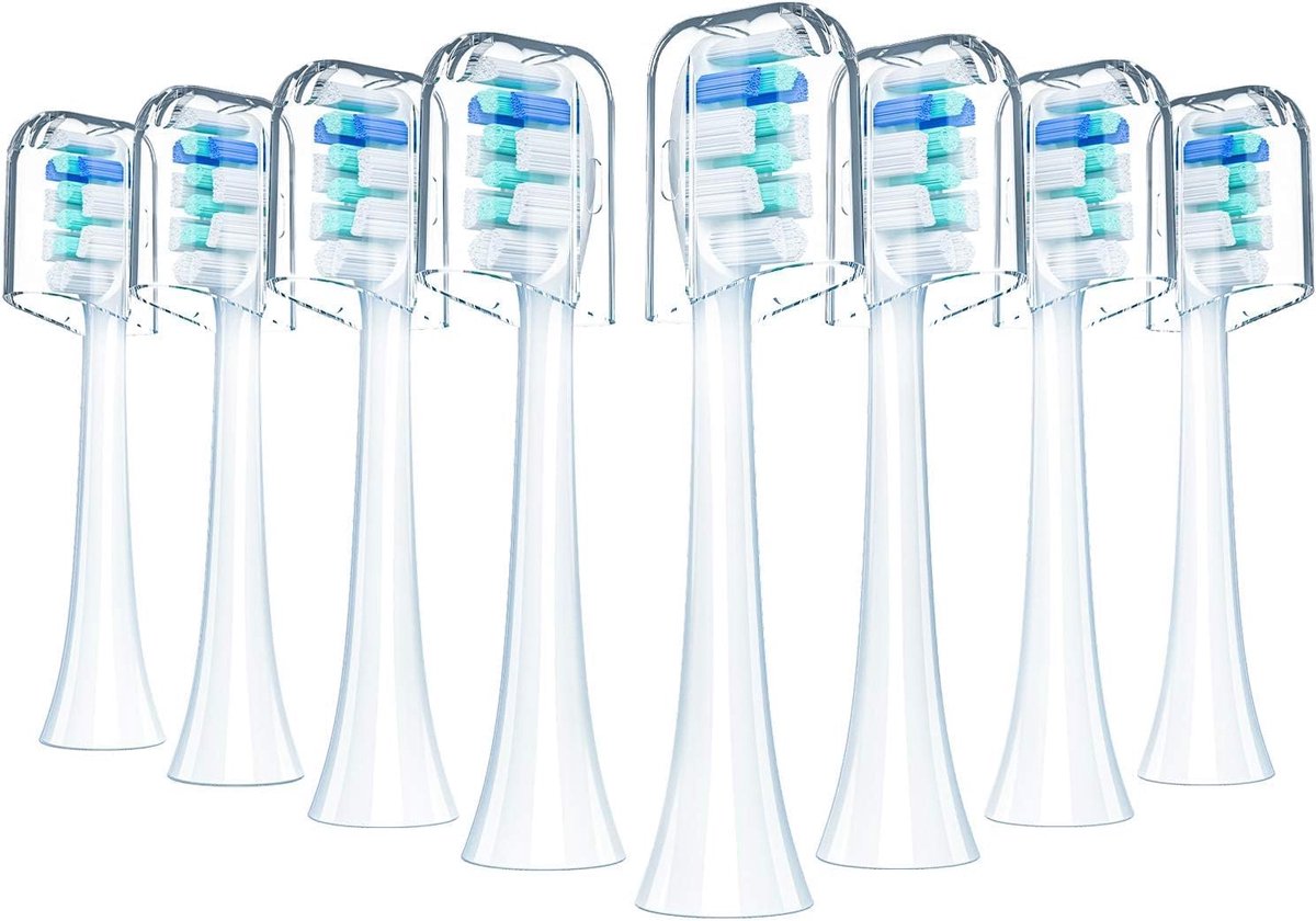 Tandenborstelkoppen Medium Hardheid - 8 Stuks - Compatibel met FlexCare en PowerUp - Verbetert Tandvleesgezondheid - SnelShoppen