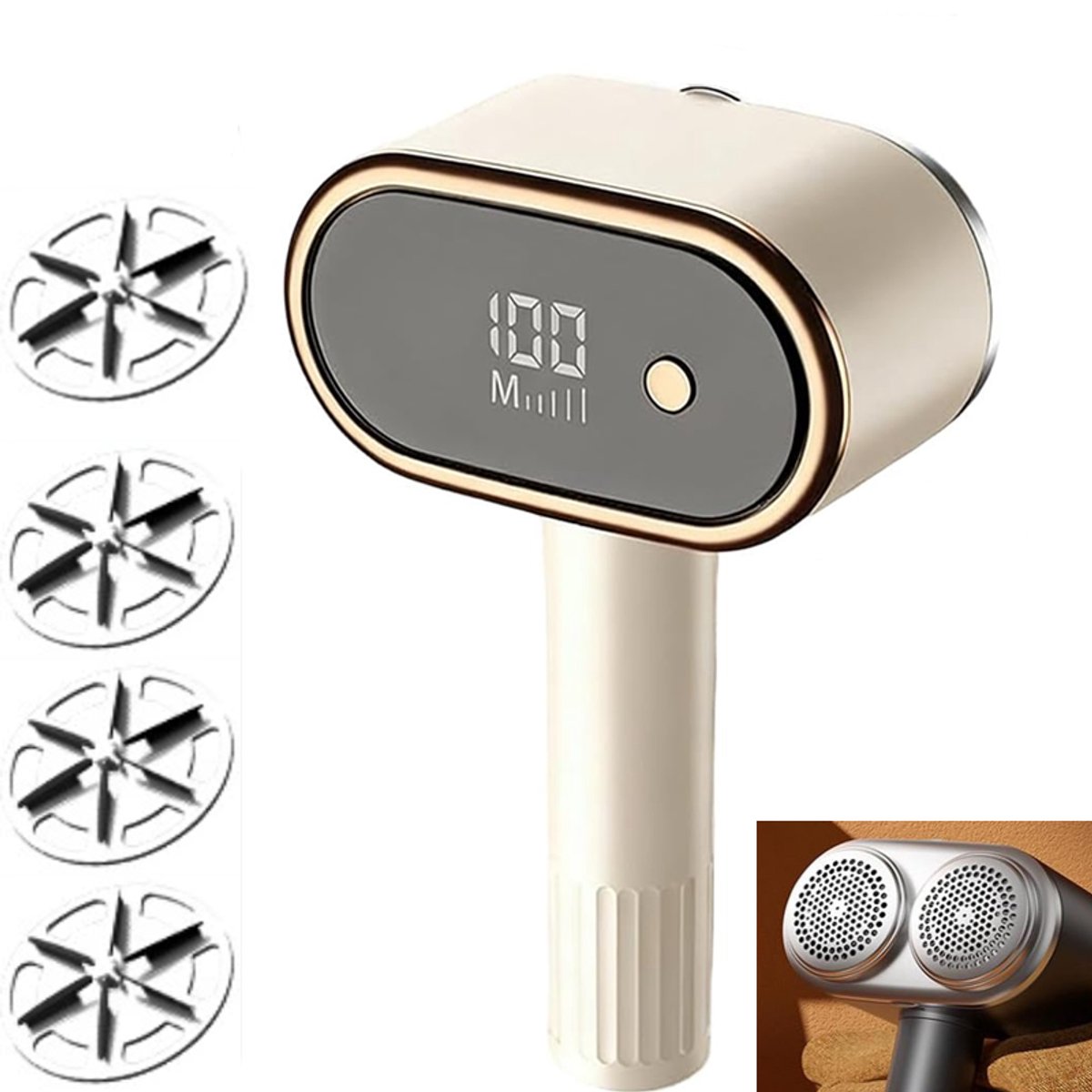 KZQ USB-oplaadbare elektrische pluizenverwijderaar - Draagbare sweaterdefuzzer voor kleding meubels dekens en stoffen - Geschikt voor thuis en reizen - Kaki
