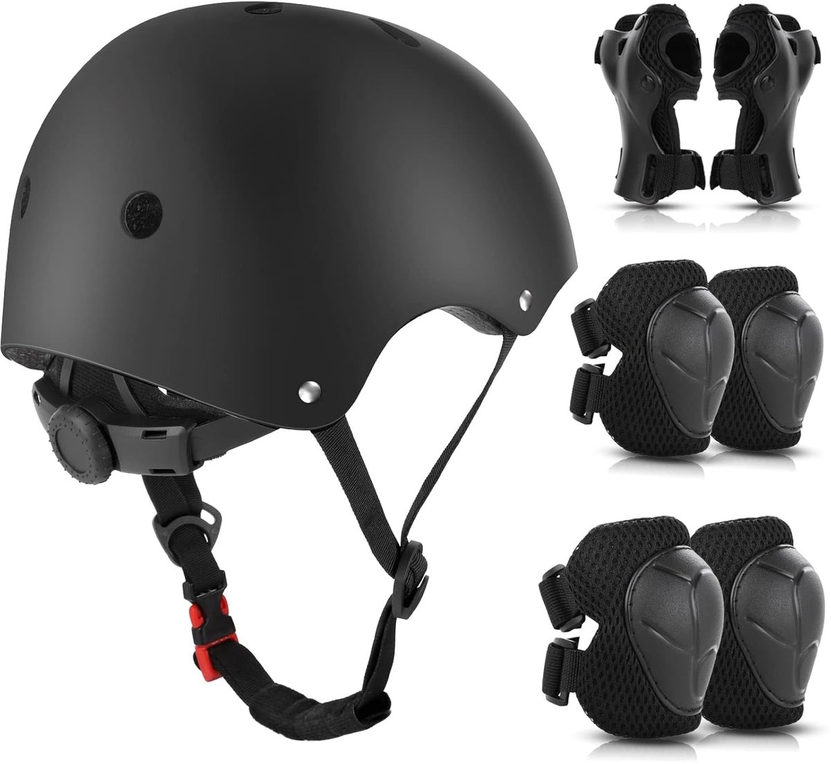 Beschermset voor kinderen - 3-10 jaar - knie- en elleboogbeschermers - helm en polsbescherming - SnelShoppen