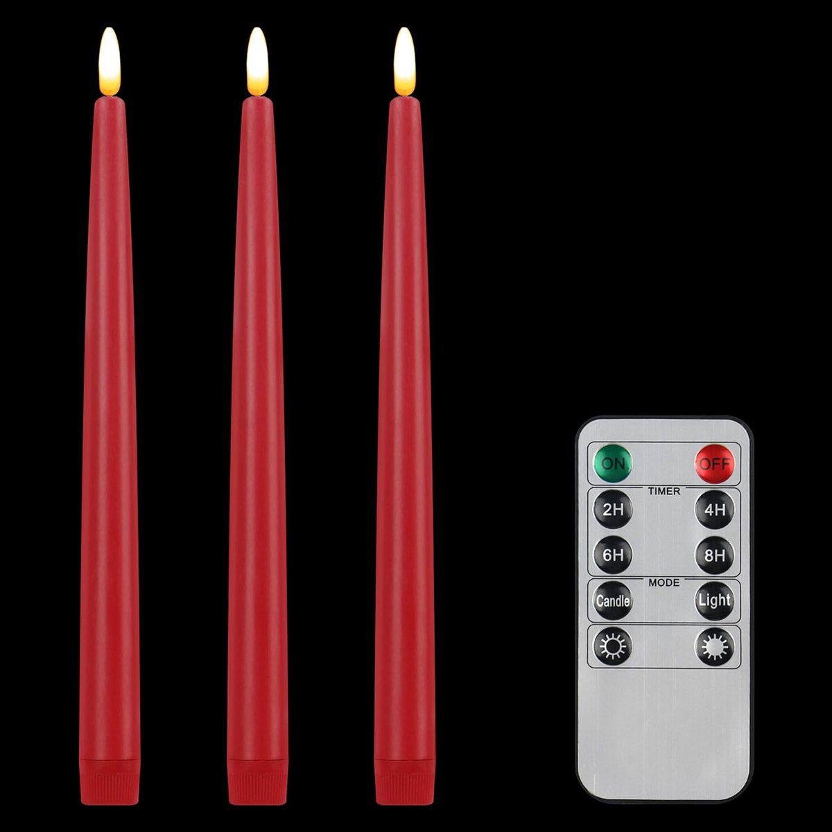 Flameless tapered candles met afstandsbediening - LED kaarsen met echte was - SnelShoppen