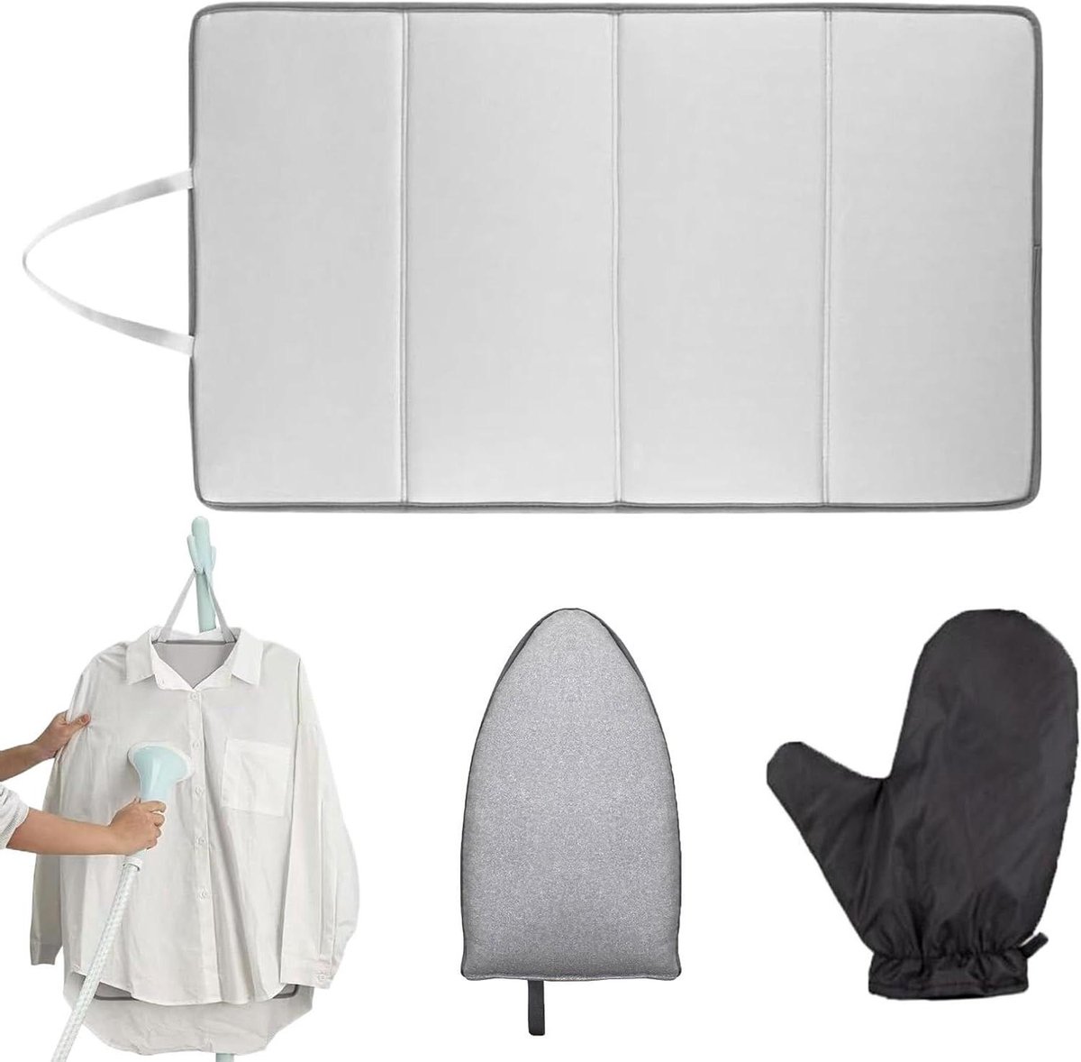 Kledingstoomplank - Stoomstrijkplank - Kleding Stomen - Opvouwbaar Ontwerp - 43 x 18 x 6 cm - Grijs