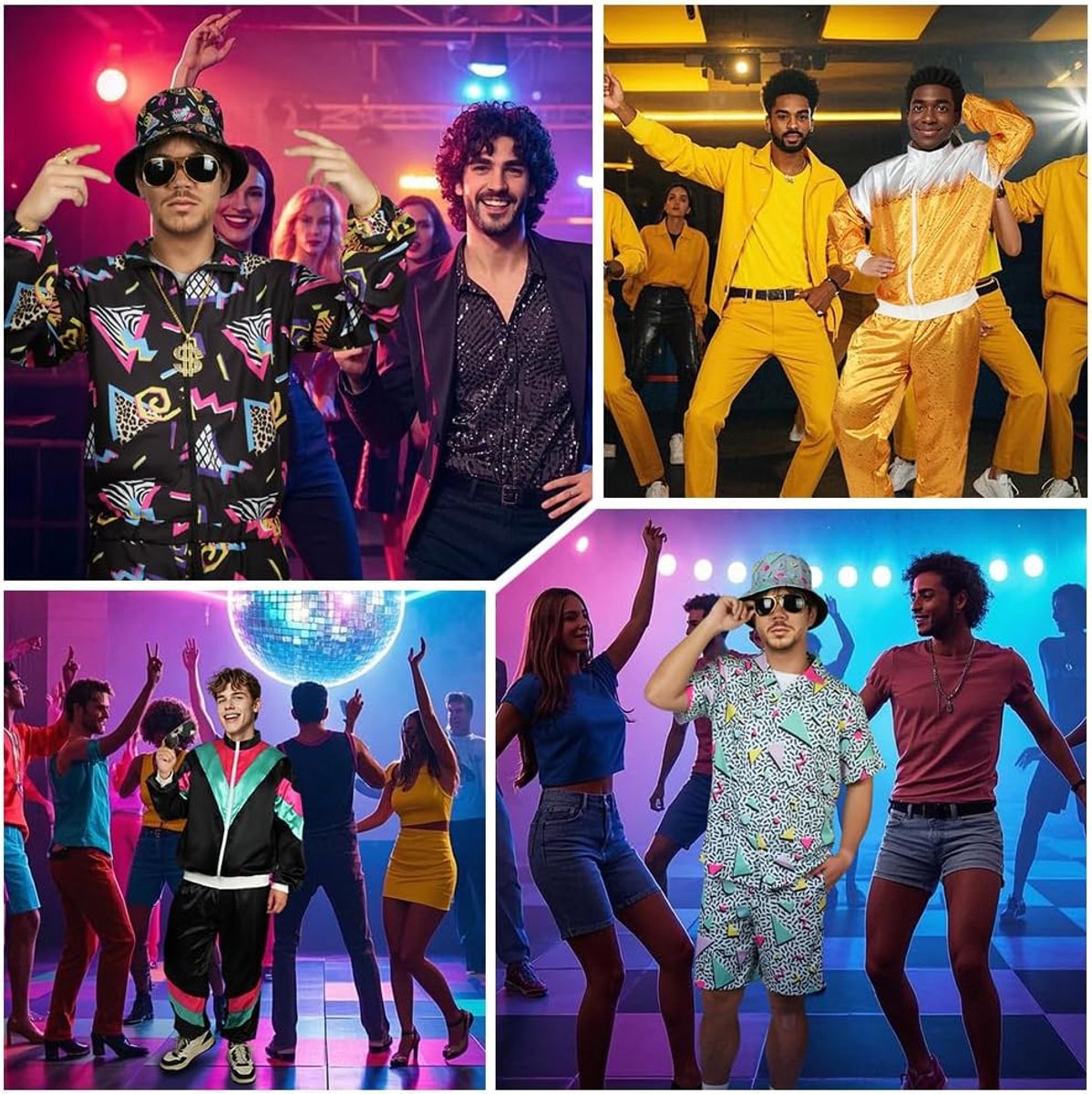 Disco kostuum set voor mannen - stijlvolle retro sportoutfit - perfect voor rolspel en rave feesten - SnelShoppen